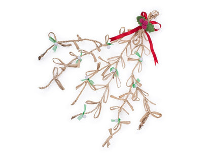 Banana Rope Mistletoe Hanging – Handcrafted Christmas Ornament – Home Decor on Brown Living™. SKU: DE-1019. Img 1.