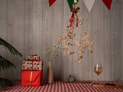 Banana Rope Mistletoe Hanging – Handcrafted Christmas Ornament – Home Decor on Brown Living™. SKU: DE-1019. Img 6.
