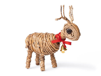 Banana Rope Reindeer Figurine – Handcrafted Christmas Decor – Home Decor on Brown Living™. SKU: DE-1014. Img 1.