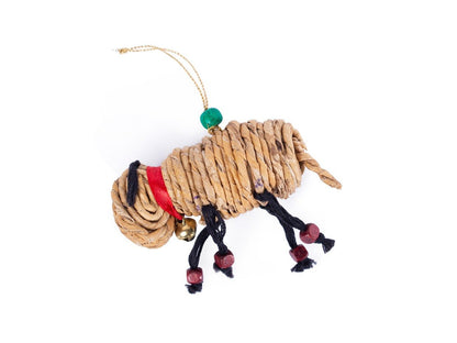Banana Rope Sheep Hanging –Handcrafted Eco - Friendly Christmas Ornament – Home Decor on Brown Living™. SKU: HG-1034. Img 4.