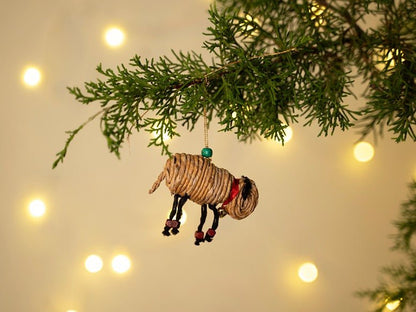Banana Rope Sheep Hanging –Handcrafted Eco - Friendly Christmas Ornament – Home Decor on Brown Living™. SKU: HG-1034. Img 6.
