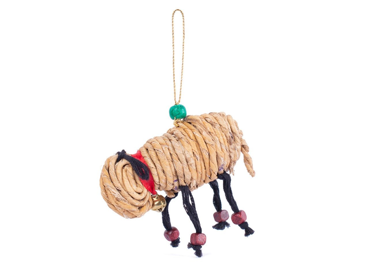 Banana Rope Sheep Hanging –Handcrafted Eco - Friendly Christmas Ornament – Home Decor on Brown Living™. SKU: HG-1034. Img 3.