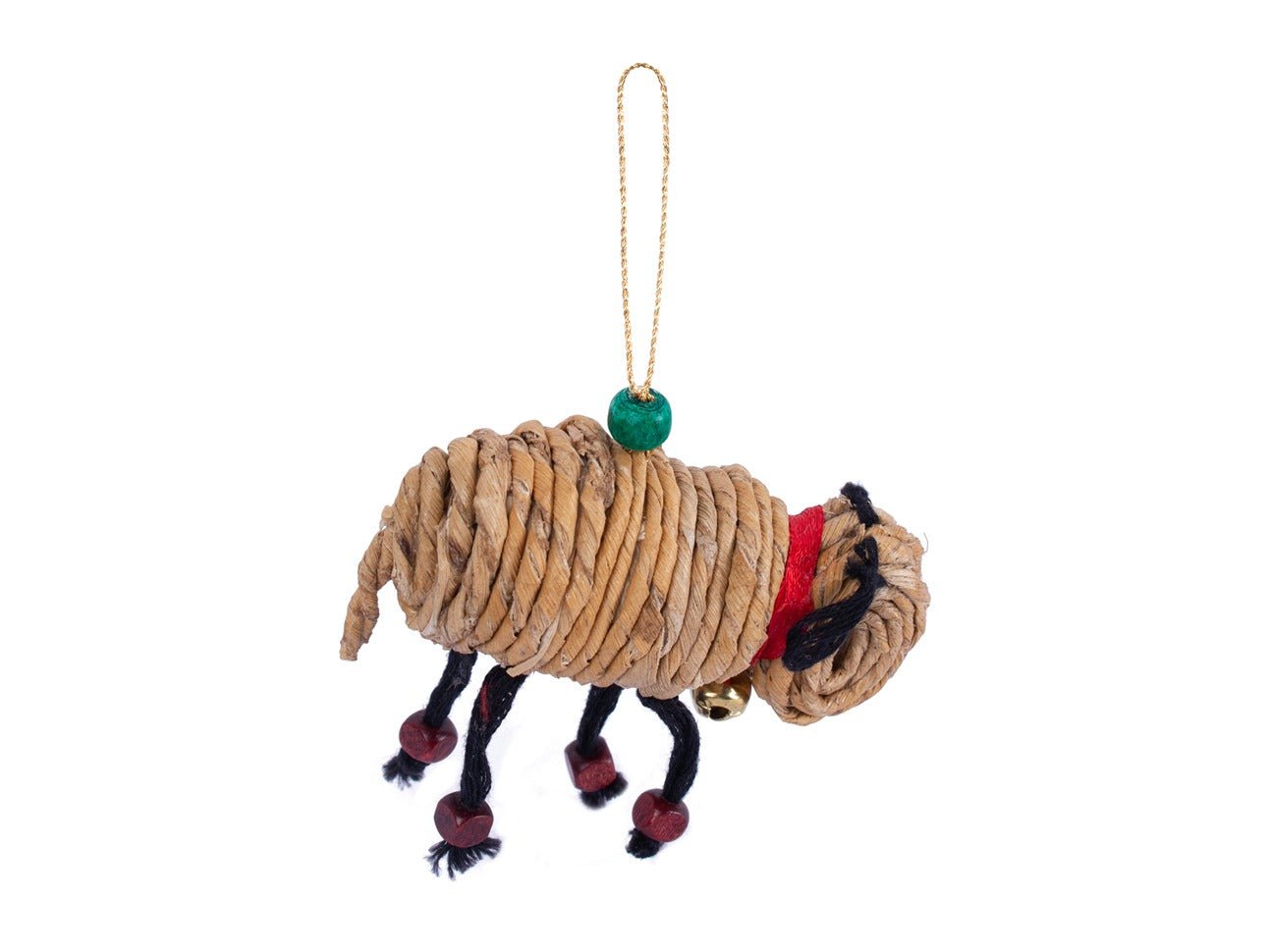 Banana Rope Sheep Hanging –Handcrafted Eco - Friendly Christmas Ornament – Home Decor on Brown Living™. SKU: HG-1034. Img 5.