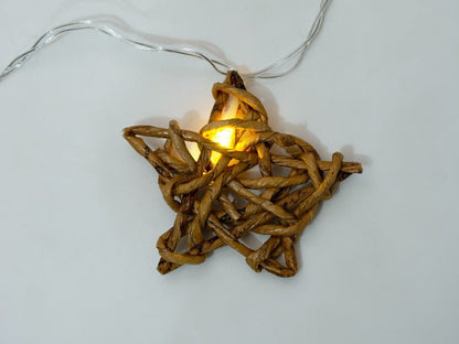 Banana Rope Star Fairy Lights | Handcrafted Natural Décor | 3 Meter – Home Decor on Brown Living™. SKU: FL-1015. Img 3.