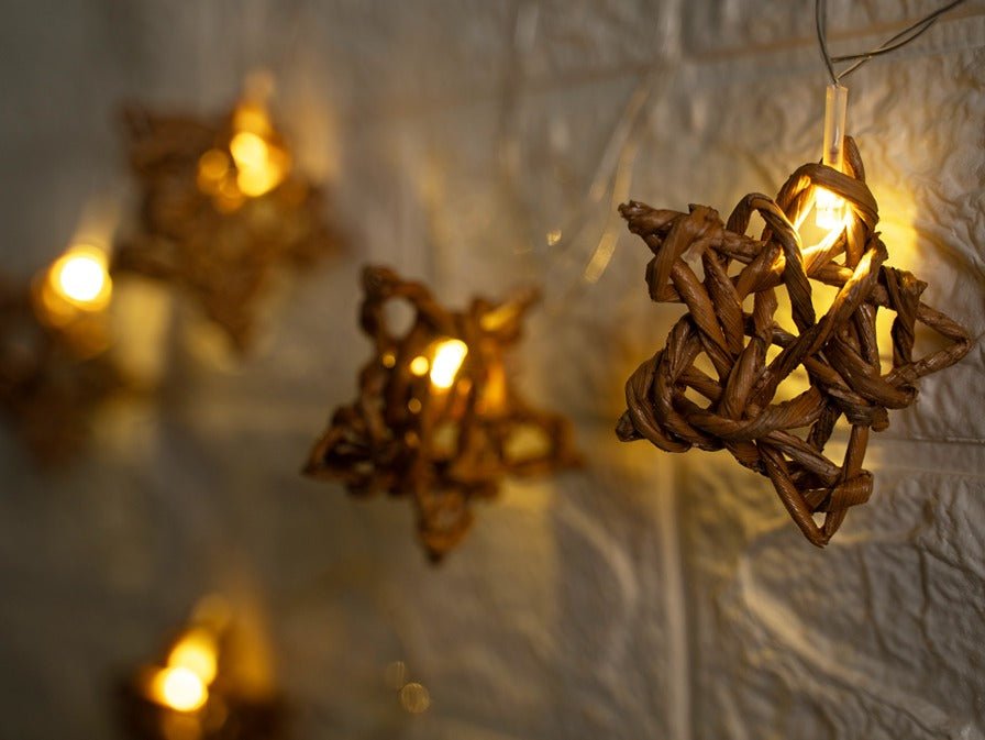 Banana Rope Star Fairy Lights | Handcrafted Natural Décor | 3 Meter – Home Decor on Brown Living™. SKU: FL-1015. Img 7.
