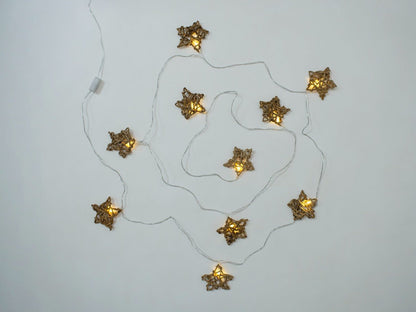 Banana Rope Star Fairy Lights | Handcrafted Natural Décor | 3 Meter – Home Decor on Brown Living™. SKU: FL-1015. Img 2.