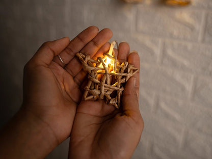 Banana Rope Star Fairy Lights | Handcrafted Natural Décor | 3 Meter – Home Decor on Brown Living™. SKU: FL-1015. Img 6.