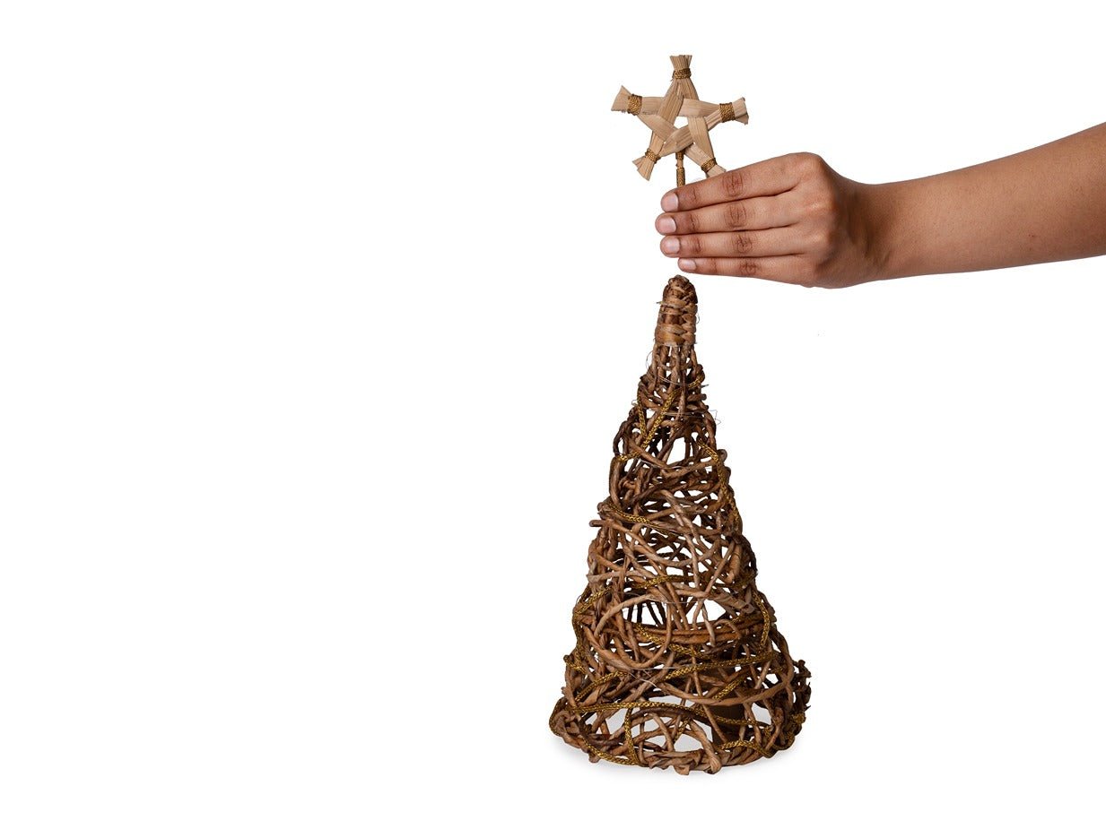 Banana Rope Star Top Christmas Tree – Handcrafted Eco - Friendly Festive – Home Decor on Brown Living™. SKU: TT-1005_Large. Img 6.