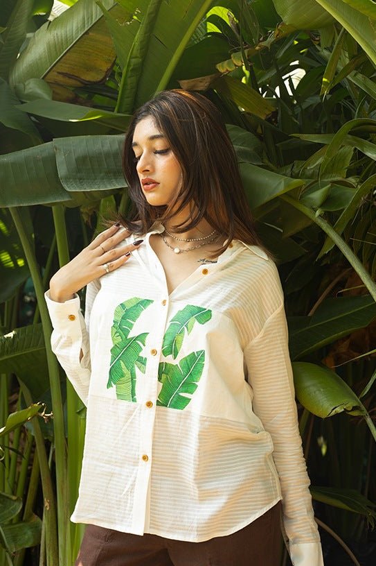 Banana Shirt | Soft & Sustainable Bamboo Fibre Shirt for Everyday Wear – Womens Shirt on Brown Living™. SKU: AAYU-0040. Img 1.