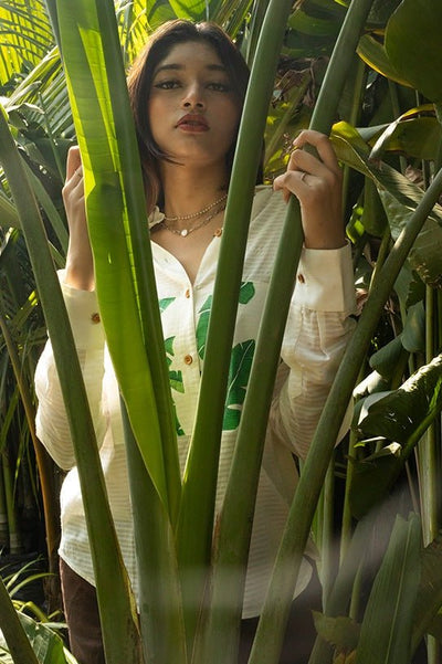 Banana Shirt | Soft & Sustainable Bamboo Fibre Shirt for Everyday Wear – Womens Shirt on Brown Living™. SKU: AAYU-0040. Img 2.