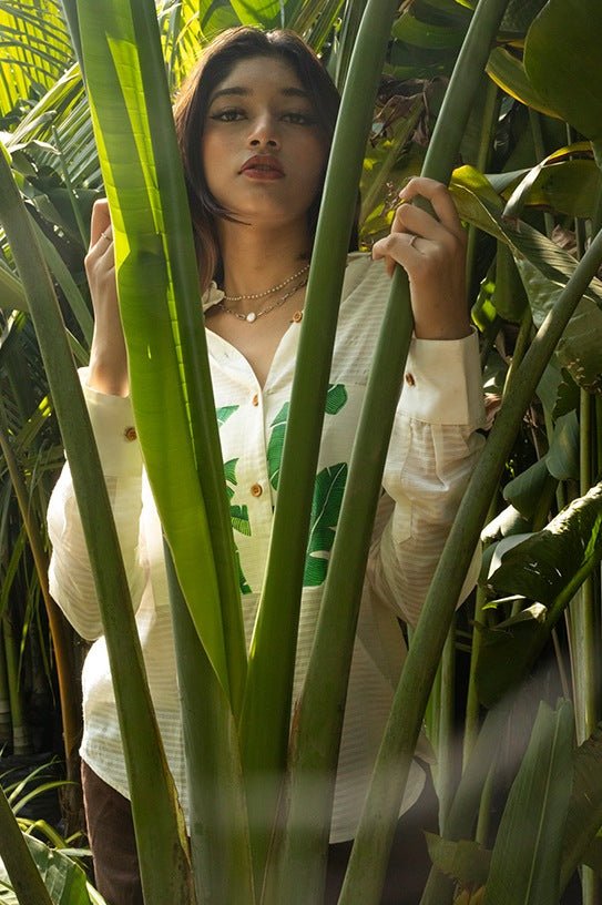 Banana Shirt | Soft & Sustainable Bamboo Fibre Shirt for Everyday Wear – Womens Shirt on Brown Living™. SKU: AAYU-0040. Img 2.