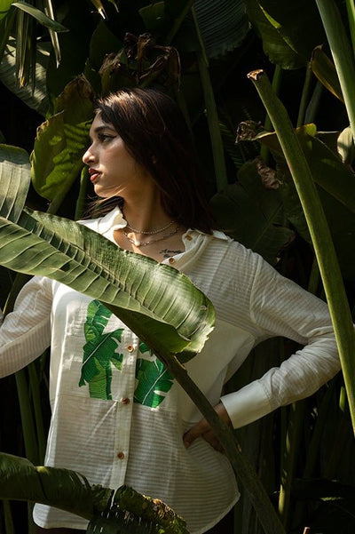 Banana Shirt | Soft & Sustainable Bamboo Fibre Shirt for Everyday Wear – Womens Shirt on Brown Living™. SKU: AAYU-0040. Img 3.