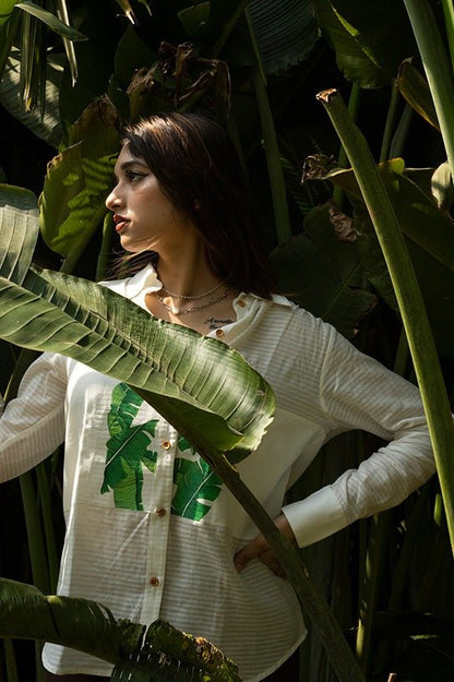 Banana Shirt | Soft & Sustainable Bamboo Fibre Shirt for Everyday Wear – Womens Shirt on Brown Living™. SKU: AAYU-0040. Img 3.