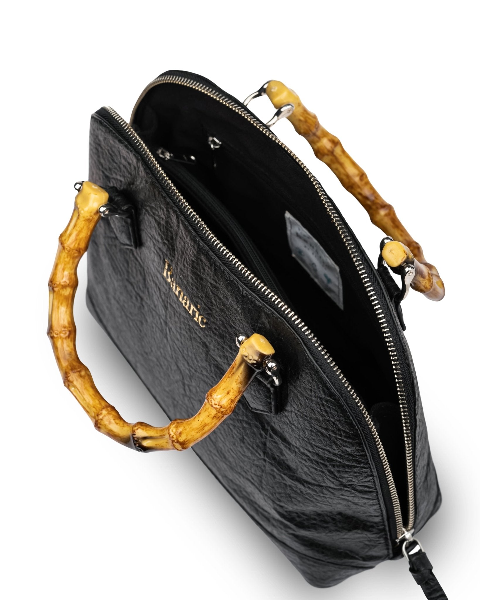 Banaric Bamboo Handle Handbag | Stylish Handmade Fashion Accessory – Hand Bag on Brown Living™. SKU: RCBAGBANARIC01ABK. Img 2.