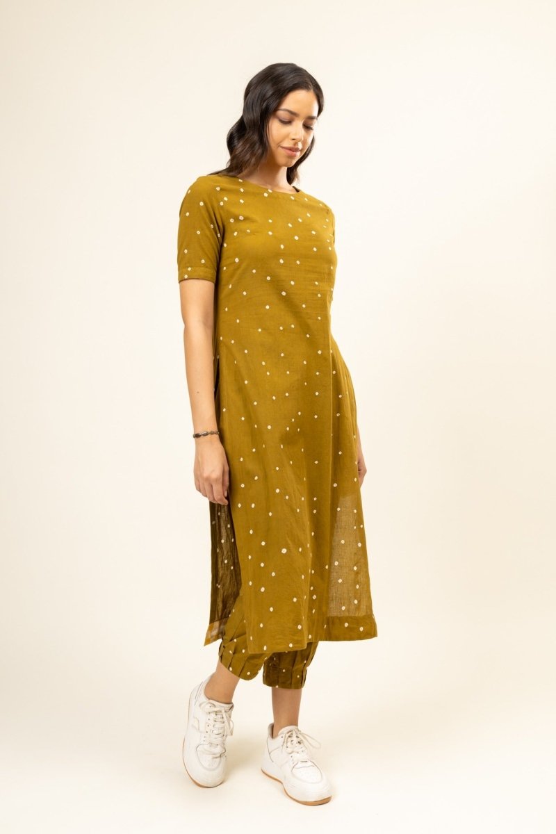 Bandhini Upcycled Cotton Tunic Set | Verified Sustainable by Brown Living™