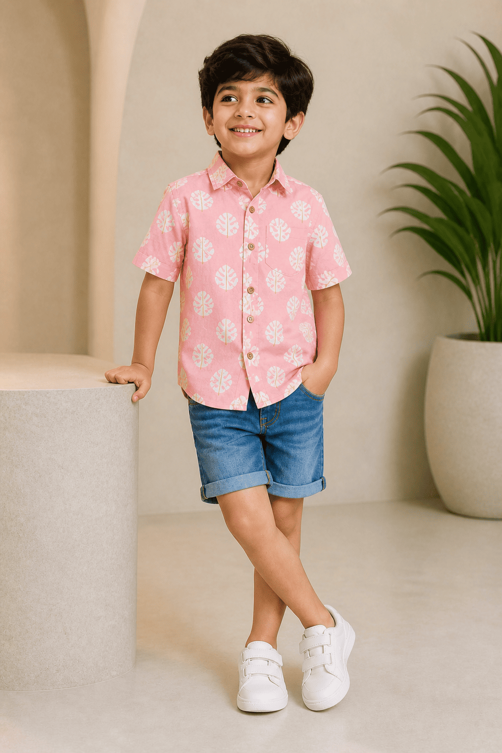 Barfi Shirt I Fun Spirited Cotton Shirt for Boys – Kids Daywear Sets on Brown Living™. SKU: ZBBSA. Img 1.