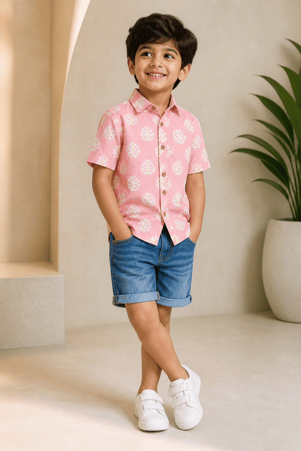Barfi Shirt I Fun Spirited Cotton Shirt for Boys – Kids Daywear Sets on Brown Living™. SKU: ZBBSD. Img 2.