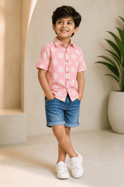 Barfi Shirt I Fun Spirited Cotton Shirt for Boys – Kids Daywear Sets on Brown Living™. SKU: ZBBSD. Img 2.