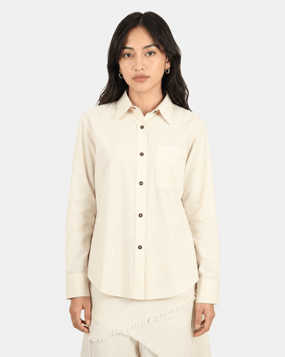 Basic Cotton Shirt – Classic Everyday Essential with Lasting Comfort – Womens Shirt on Brown Living™. SKU: ACB2026002. Img 4.
