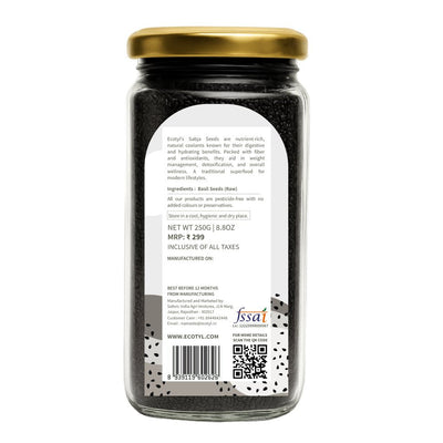 Basil Seeds | Sabja Seeds - 250g – Seeds by Ecotyl available on Brown Living™. . SKU: ECOTYL00037. Img 6.