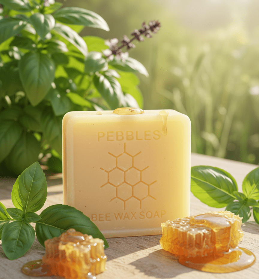 Basil Soap | Natural Beeswax & HoneyShield Moisture Bar – Body Soap on Brown Living™. SKU: APPCL-015. Img 2.