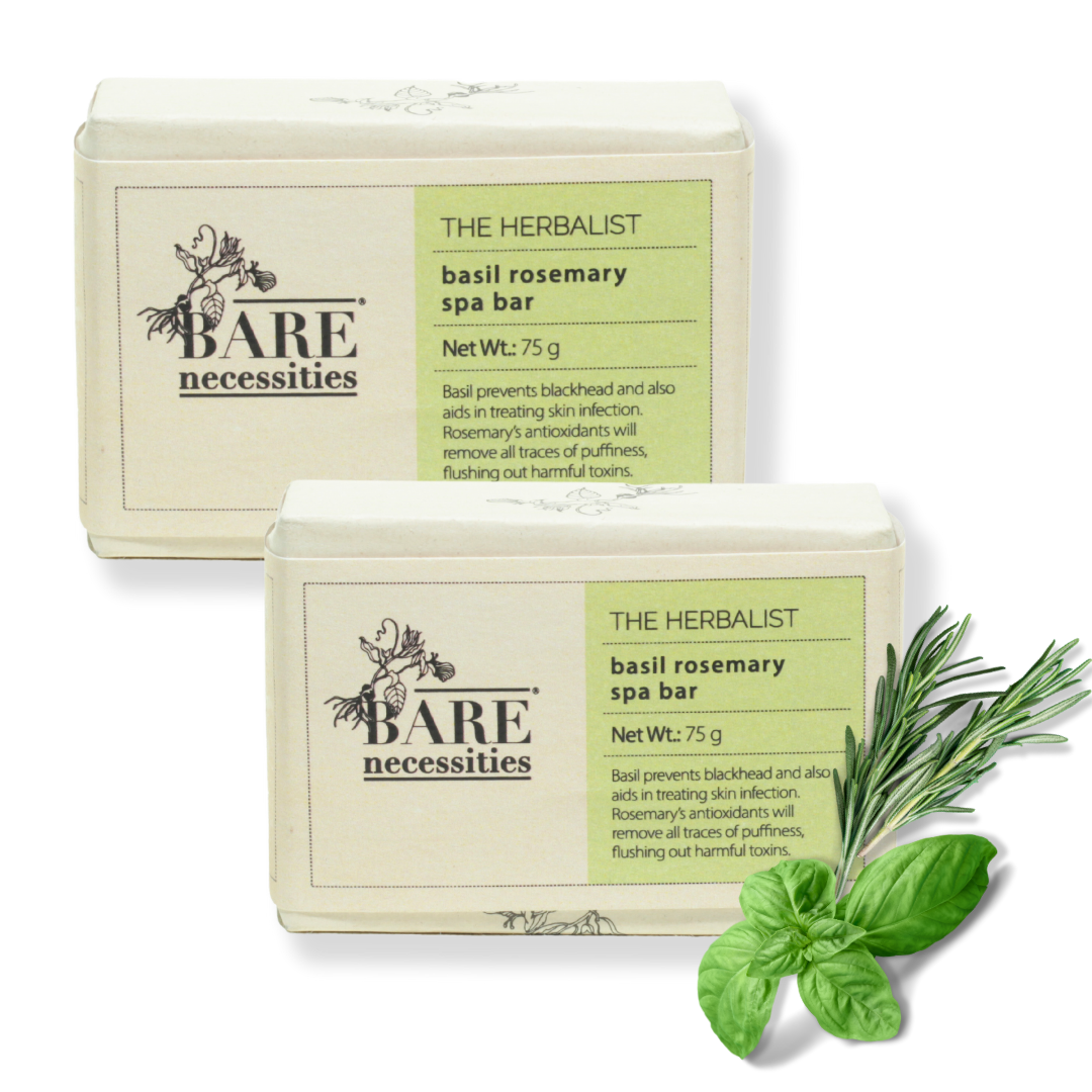 Basil and Rosemary Soap Bar | Organic Cold Processed Soap for Smooth Skin| 75g Pack of 2