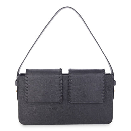 Basta - Double Flap Vegan Cactus Leather Shoulder Bag | Verified Sustainable by Brown Living™