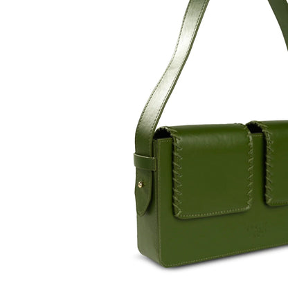 Basta - Double Flap Vegan Cactus Leather Shoulder Bag | Verified Sustainable by Brown Living™