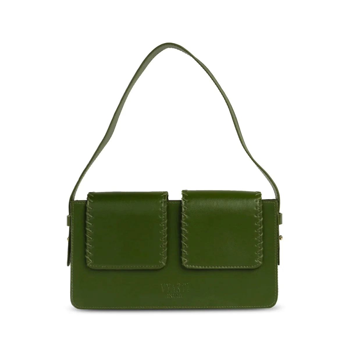 Basta- Double Flap Vegan Cactus Leather Shoulder Bag Womens