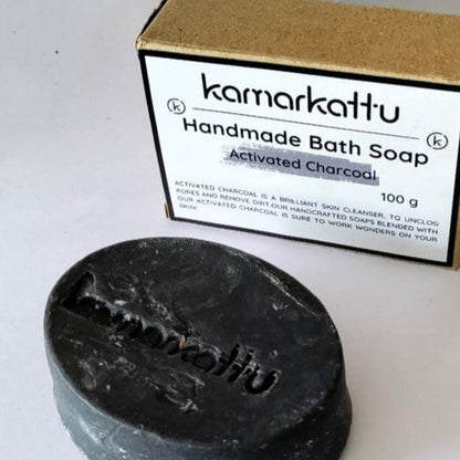 Bath Soap Combo - Activated Charcoal, Lemon, Tulasi & Citrus Vanilla – Body Soap by Kamarkattu Ecostore available on Brown Living™. Activated Charcoal Soap - Pack Of 2 Without Soap Dish. SKU: acs2. Img 4.