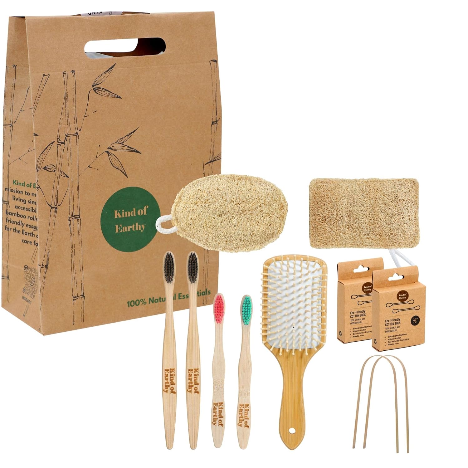 Bathroom Bliss Set | Eco Friendly Bathroom Essentials Gift Set – Gift Hampers on Brown Living™. SKU: KOE017-GP7. Img 6.