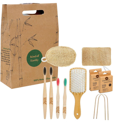 Bathroom Bliss Set | Eco Friendly Bathroom Essentials Gift Set – Gift Hampers on Brown Living™. SKU: KOE017-GP7. Img 6.