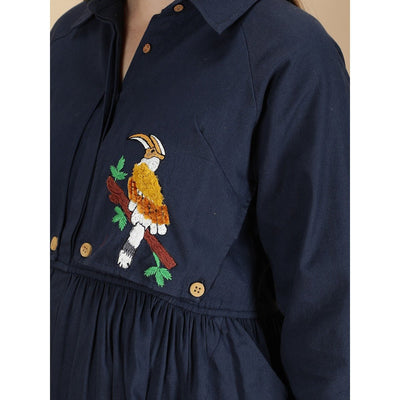 Beaky Hornbill Trench Maternity Dress For Women – Womens Maternity Wear on Brown Living™. SKU: MCBL150-. Img 5.