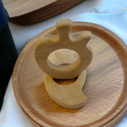 Beautiful Neem Wooden Teethers – Apple & Mango Shapes For Babies – Baby Teethers & Soothers on Brown Living™. SKU: T_APL-MNG. Img 4.