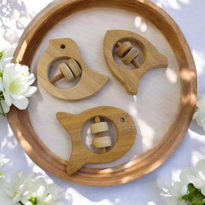 Beautiful Rattle Toys – Dove, Fish & Rocket Shapes For Babies – Baby Rattles on Brown Living™. SKU: R_DV-FSH-RKT. Img 4.