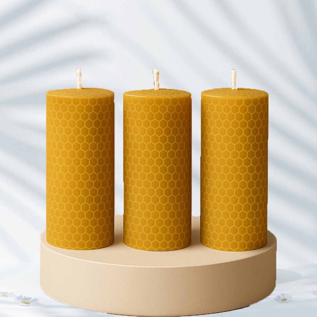 BEE Happy | Inspirational Candle (pack of 3) – Candles & Fragrances by Pratha available on Brown Living™. . SKU: pnhpl - beesCandle - 02. Img 1.