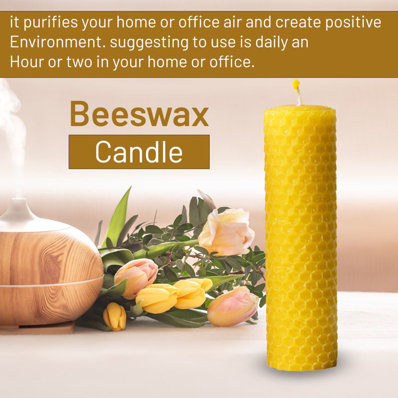 BEE Happy | Pure Beeswax Hand - Rolled Candle - Pack of 3 | Verified Sustainable by Brown Living™