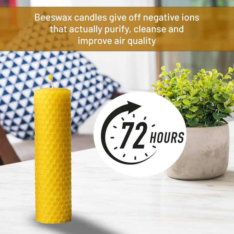 BEE Happy | Pure Beeswax Hand - Rolled Candle - Pack of 3 | Verified Sustainable by Brown Living™