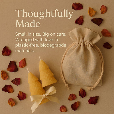 BEE Happy | Pure Beeswax Hand - Rolled Tree Candle - Pack of 3 – Candles & Fragrances on Brown Living™. SKU: pnhpl - beesCandle - 06. Img 4.