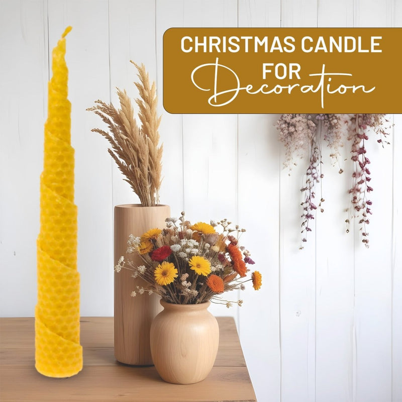 BEE Happy | Pure Beeswax Prayer, Christmas Candle (12 Count Pack) | Verified Sustainable by Brown Living™