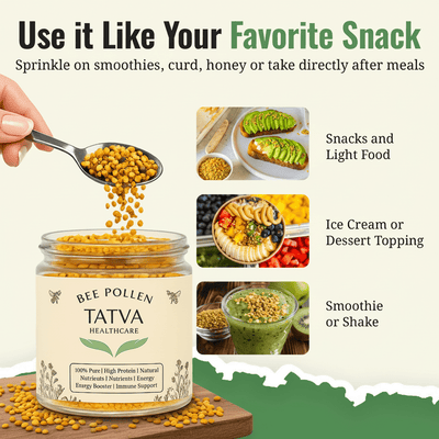 Bee Pollen 100% Raw & Unprocessed – Natural Plant Protein Boost – Aftermeals on Brown Living™. SKU: TAT-BP-100G. Img 5.