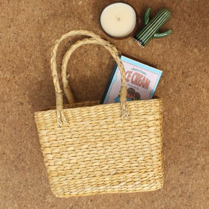 Beige Water Reed Kauna Grass Basket | Verified Sustainable by Brown Living™