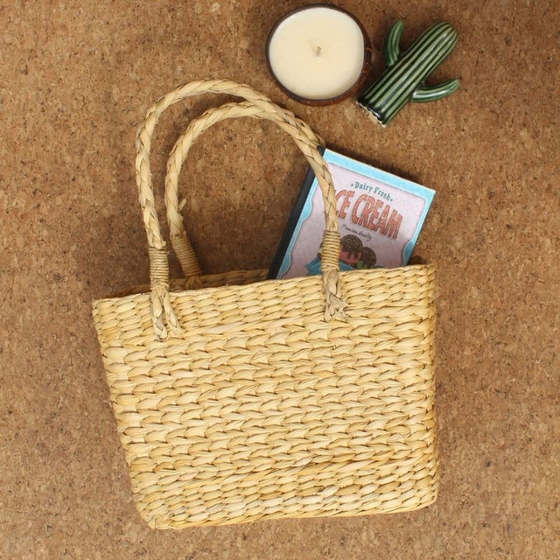 Beige Water Reed Kauna Grass Basket | Verified Sustainable Womens Bag on Brown Living™