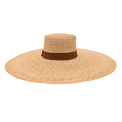 Bella Boater Hat | Natural Wheat Straw | Handcrafted Summer Hat – Womens Hat on Brown Living™. SKU: MBNL002003. Img 4.
