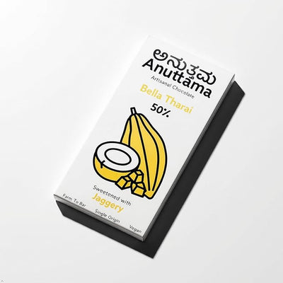 Bella Tharai | Coconut milk | 50% Dark | Jaggery Sweetened – Chocolates on Brown Living™. SKU: Q5-JOAQ-AY7U. Img 1.