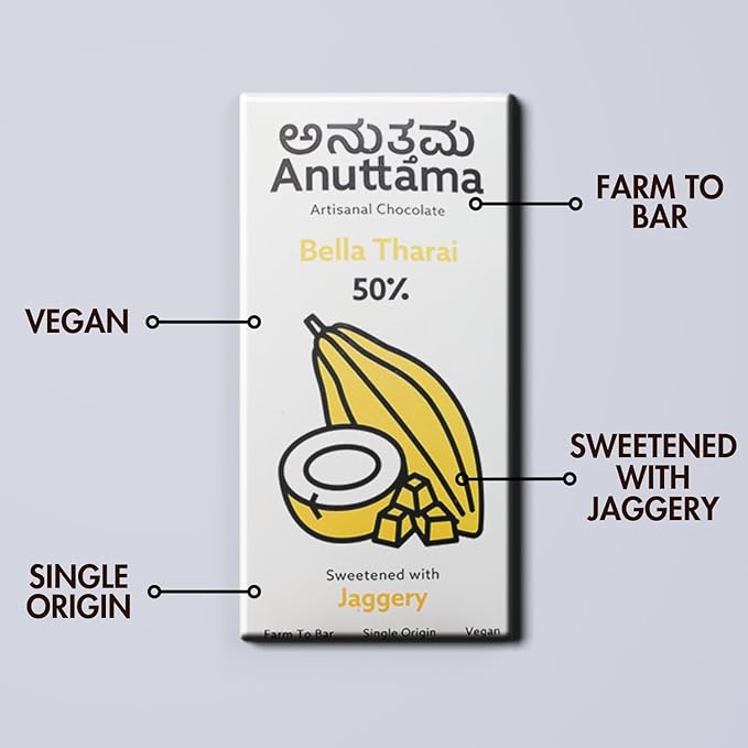 Bella Tharai | Coconut milk | 50% Dark | Jaggery Sweetened – Chocolates on Brown Living™. SKU: Q5-JOAQ-AY7U. Img 2.