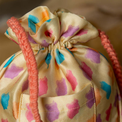 Belle Printed Potli Bag | Elegant Drawstring Pouch – Handbags on Brown Living™. SKU: AM-POT-Belle. Img 4.