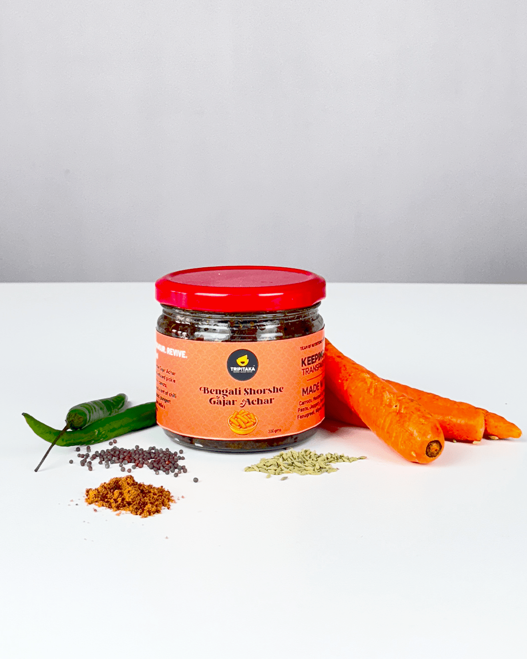 Bengali Shorshe Gajar ka Achar | Bengali Carrot Pickle | 250g – Pickles & Chutney on Brown Living™. SKU: TP-PK-BC. Img 2.