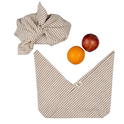 Bento Bag - Japanese knot bags in organic kala Cotton - Set of 2 – Fridge Vegetable Bags on Brown Living™. SKU: TBB - 2M - BL. Img 8.