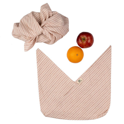 Bento Bag - Japanese knot bags in organic kala Cotton - Set of 2 – Fridge Vegetable Bags on Brown Living™. SKU: TBB - 2M - RS. Img 7.